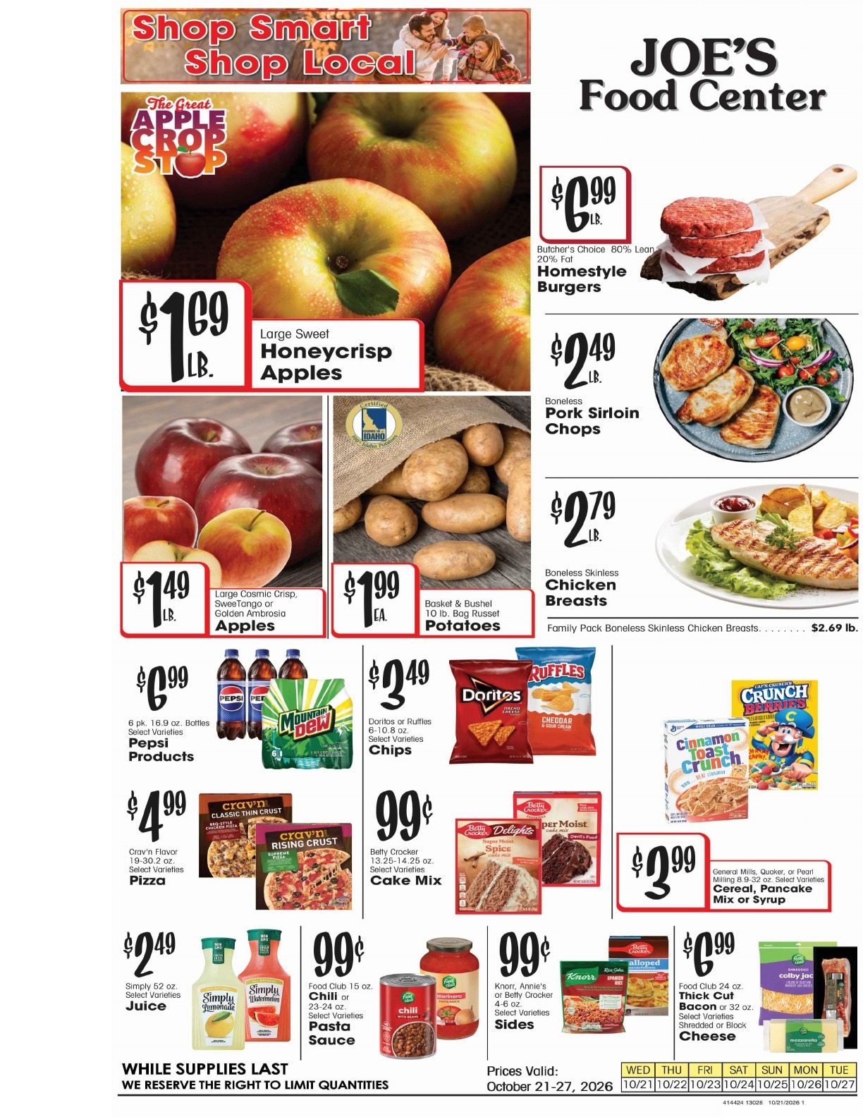 Joe's Food Center Weekly Ad October 21 - 27, 2026