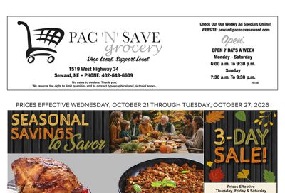 Pac N Save Weekly Ad October 21 - 27, 2026