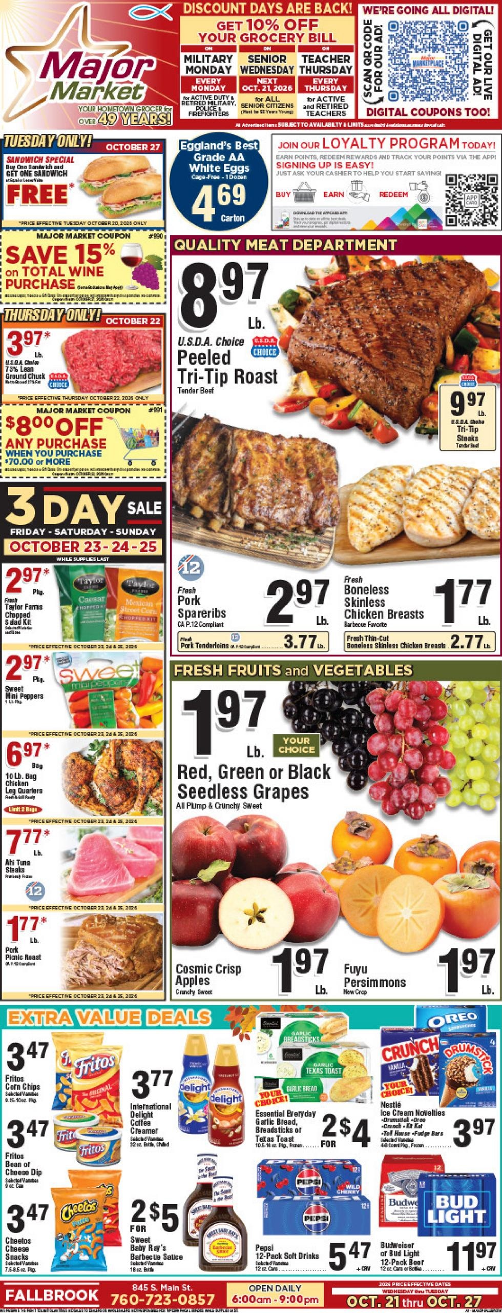 Major Market Grocery (Murrieta-Temecula Area, CA) Weekly Ad October 21 - 27, 2026