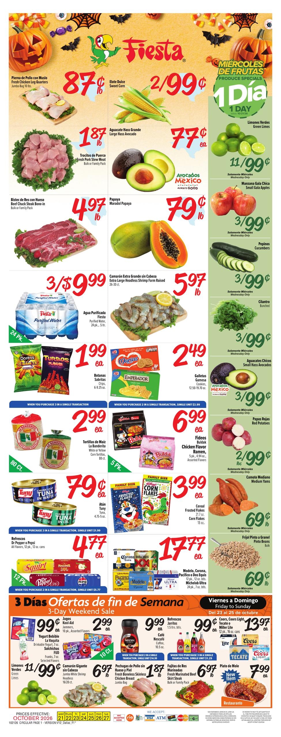 Fiesta Mart (Arlington Area, TX) Weekly Ad October 21 - 27, 2026