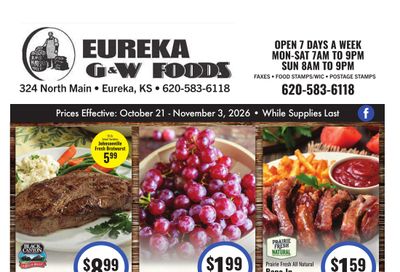 G&W Foods (Eureka, KS) Weekly Ad October 21 - November 3, 2026