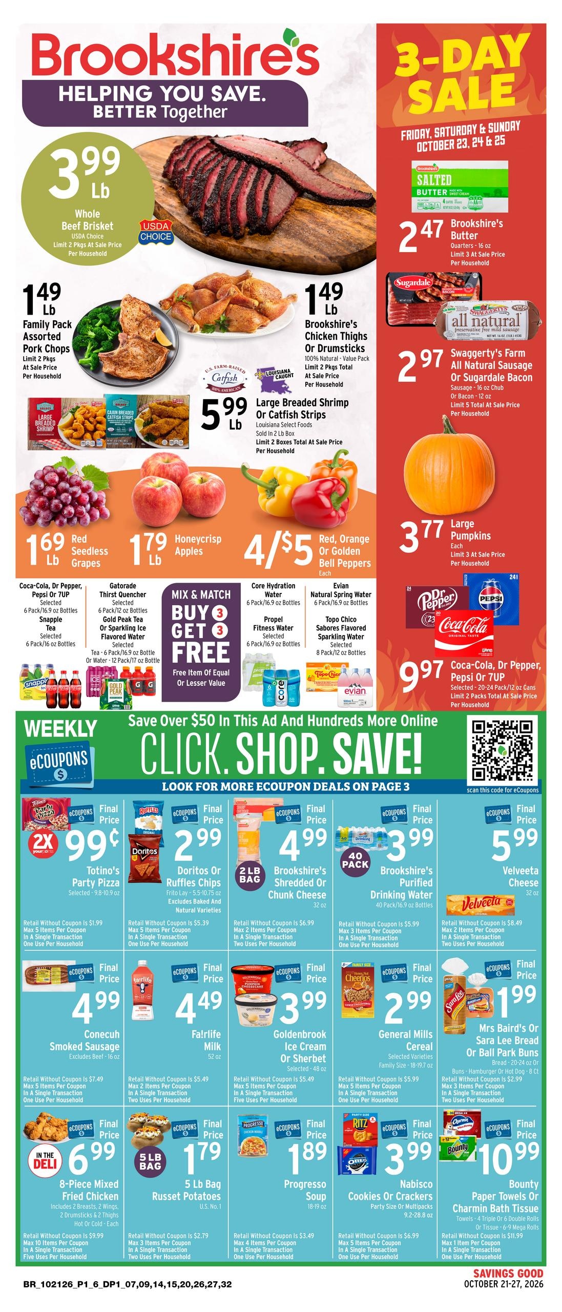 Brookshire's (Grand Cane-Shreveport Area, LA) Weekly Ad October 21 - 27, 2026