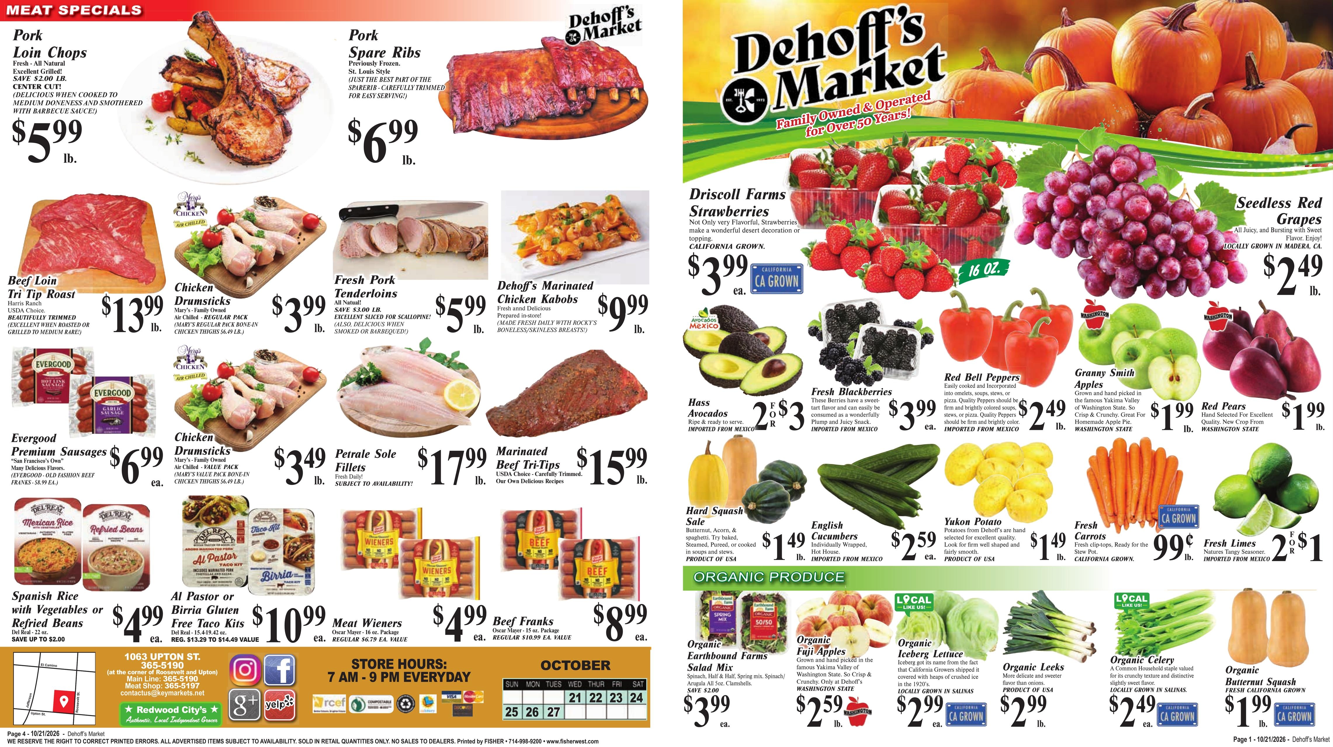 Dehoff's Key Markets (Los Gatos Area, CA) Weekly Ad October 21 - 27, 2026