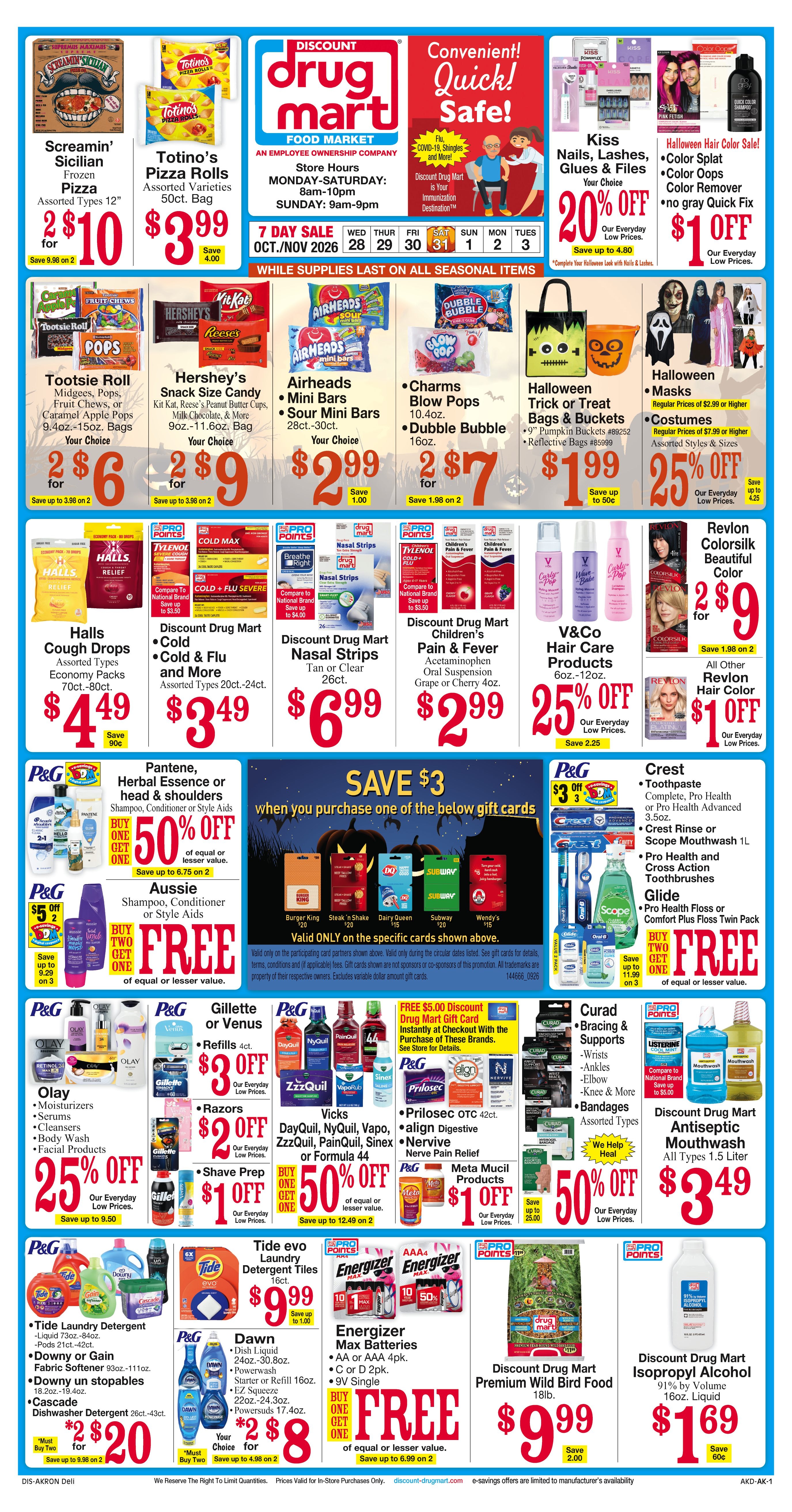 Discount Drug Mart (Ohio) Weekly Ad October 28 - November 3, 2026