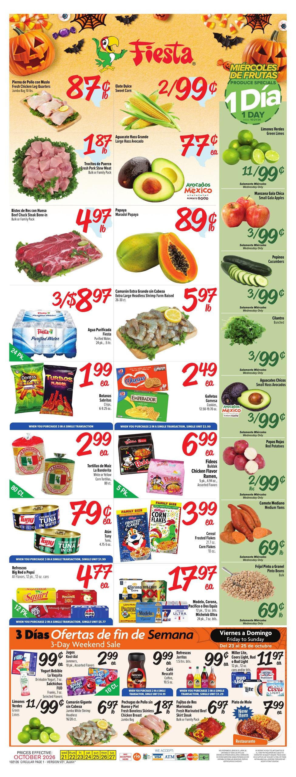 Fiesta Mart (Austin Area, TX) Weekly Ad October 21 - 27, 2026