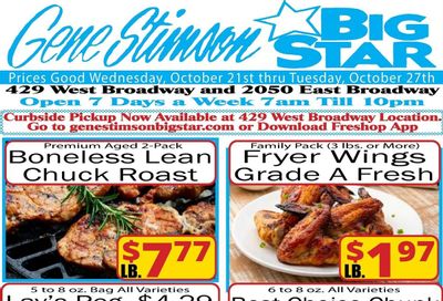 Gene Stimson Big Star Weekly Ad October 21 - 27, 2026