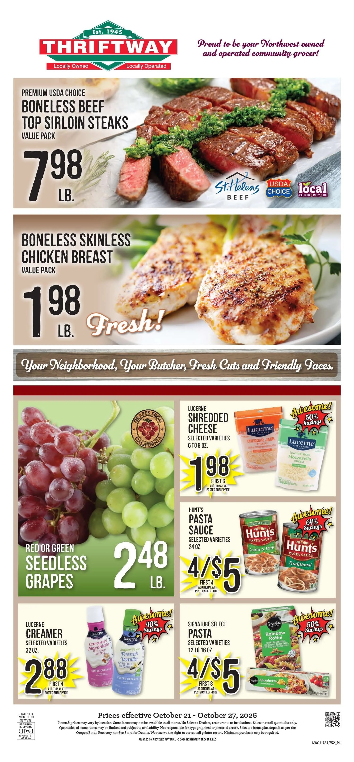 East County Thriftway Weekly Ad October 21 - 27, 2026