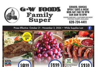 G&W Foods (Girard, KS) Weekly Ad October 21 - November 3, 2026