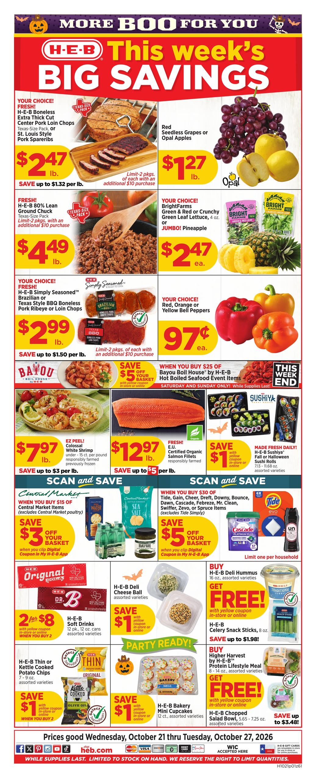 H-E-B (College Station Area, TX) Weekly Ad October 21 - 27, 2026