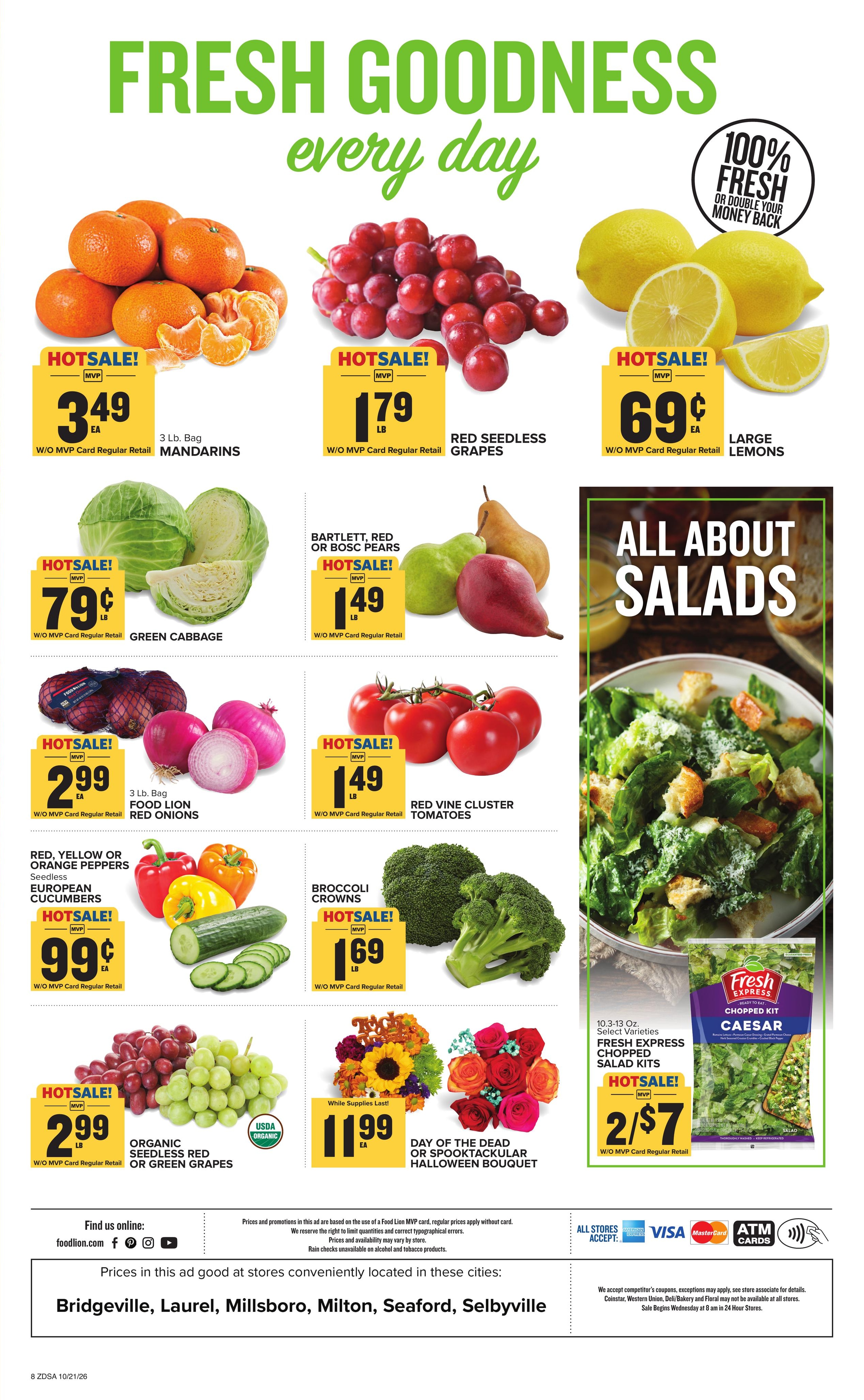 Food Lion (Bethany Beach Area, DE) Weekly Ad October 21 - 27, 2026