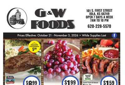 G&W Foods (Iola, KS) Weekly Ad October 21 - November 3, 2026