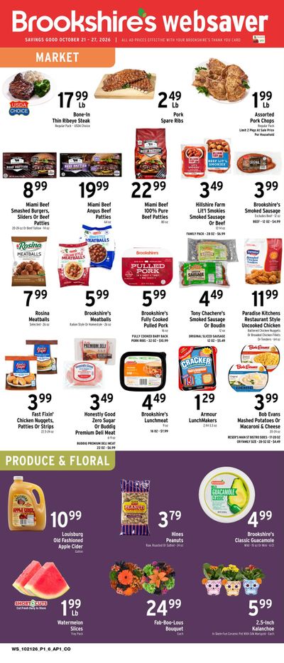 Brookshire's Websaver Weekly Ad October 21 - 27, 2026