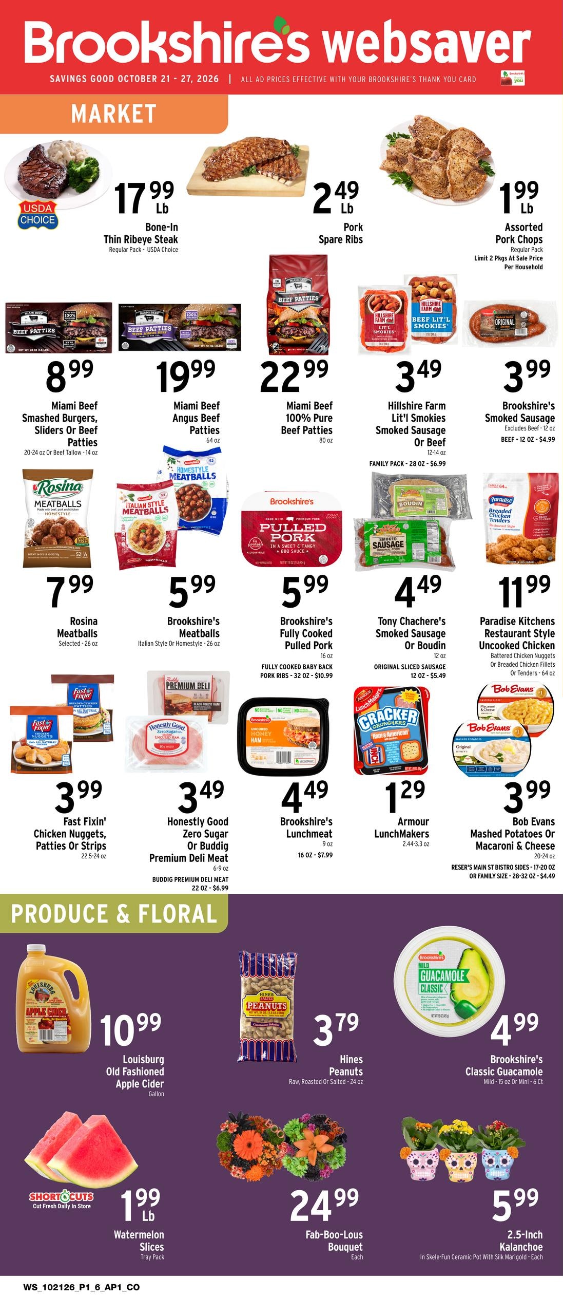 Brookshire's Websaver Weekly Ad October 21 - 27, 2026