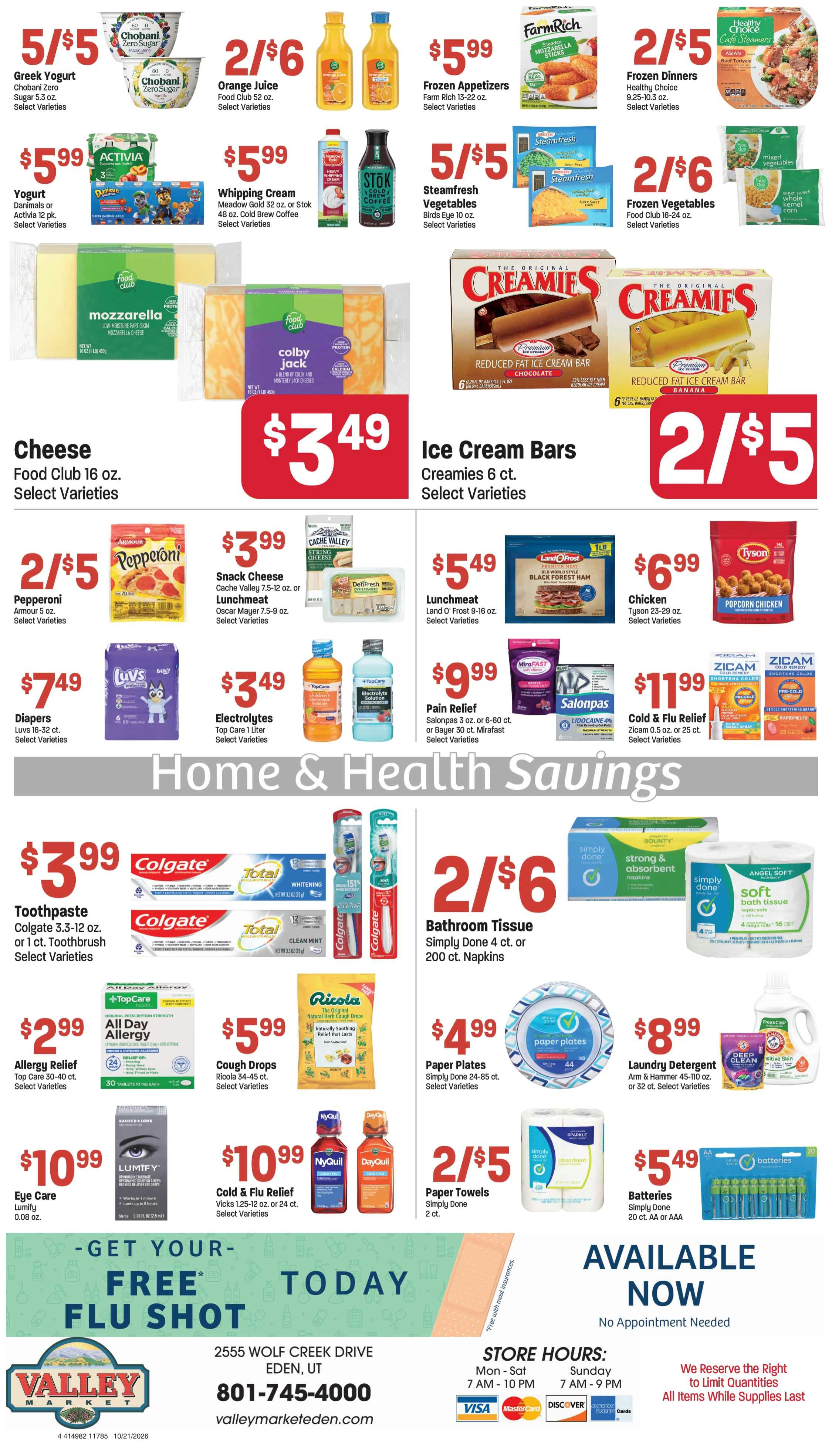 Eden Valley Market (2555 Wolf Creek Dr., Eden, UT) Weekly Ad October 19 - 25, 2026
