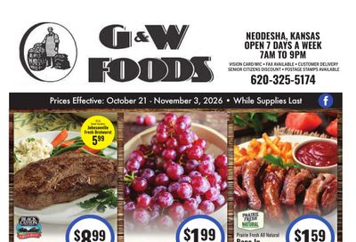 G&W Foods (Neodesha, KS) Weekly Ad October 21 - November 3, 2026