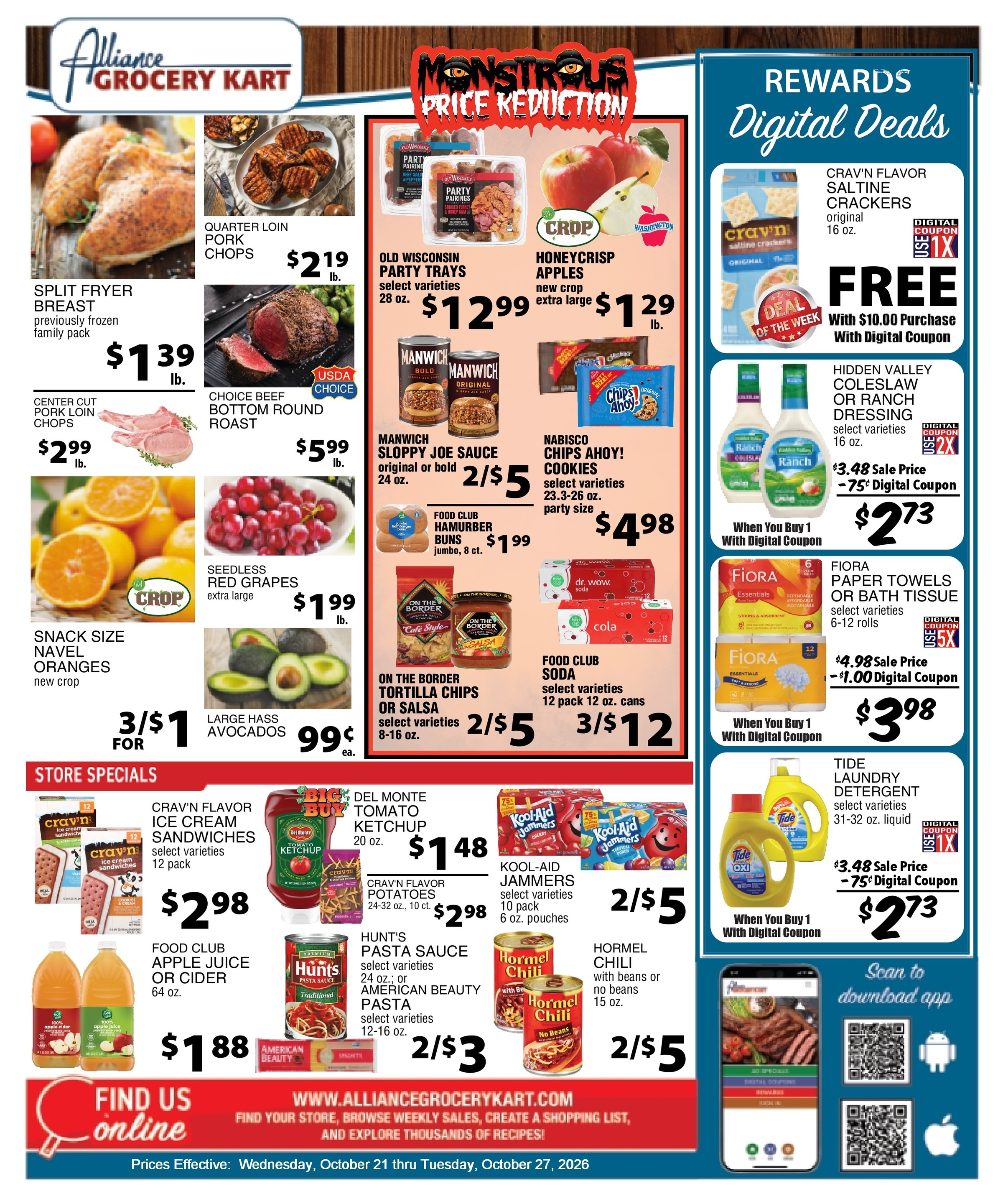 Alliance Grocery Kart Weekly Ad October 21 - 27, 2026