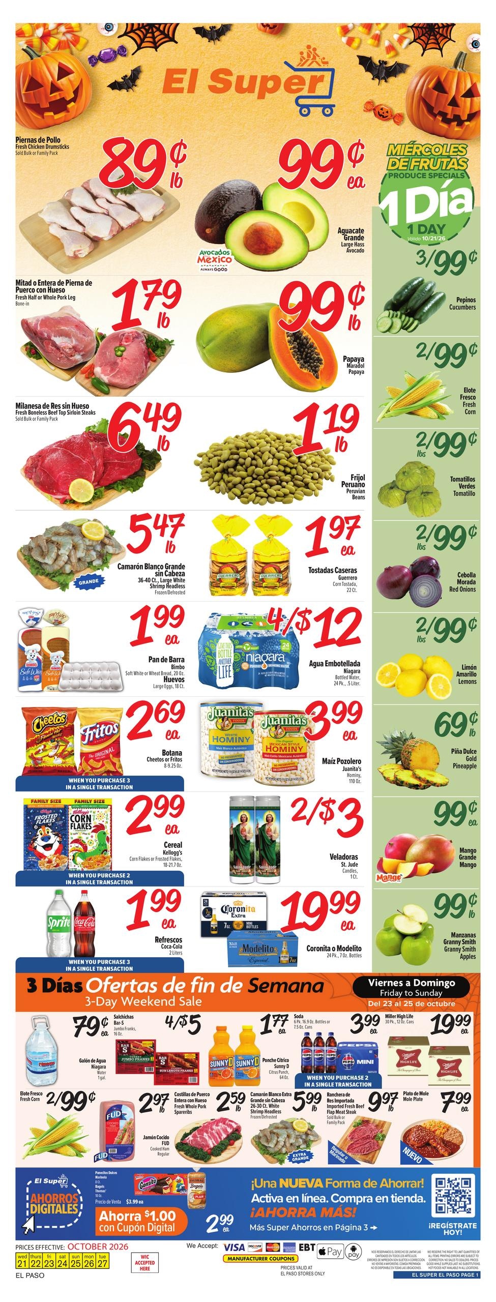 El Super (El Paso Area, TX) Weekly Ad October 21 - 27, 2026