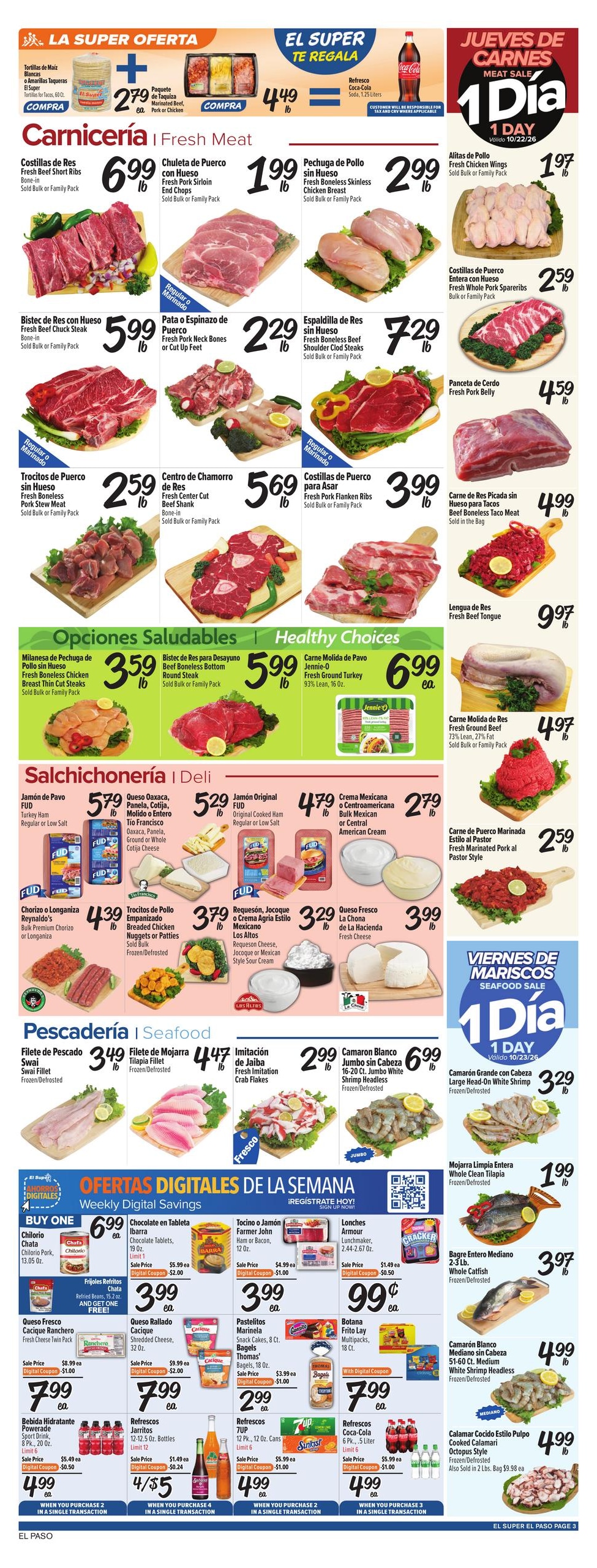 El Super (El Paso Area, TX) Weekly Ad October 21 - 27, 2026