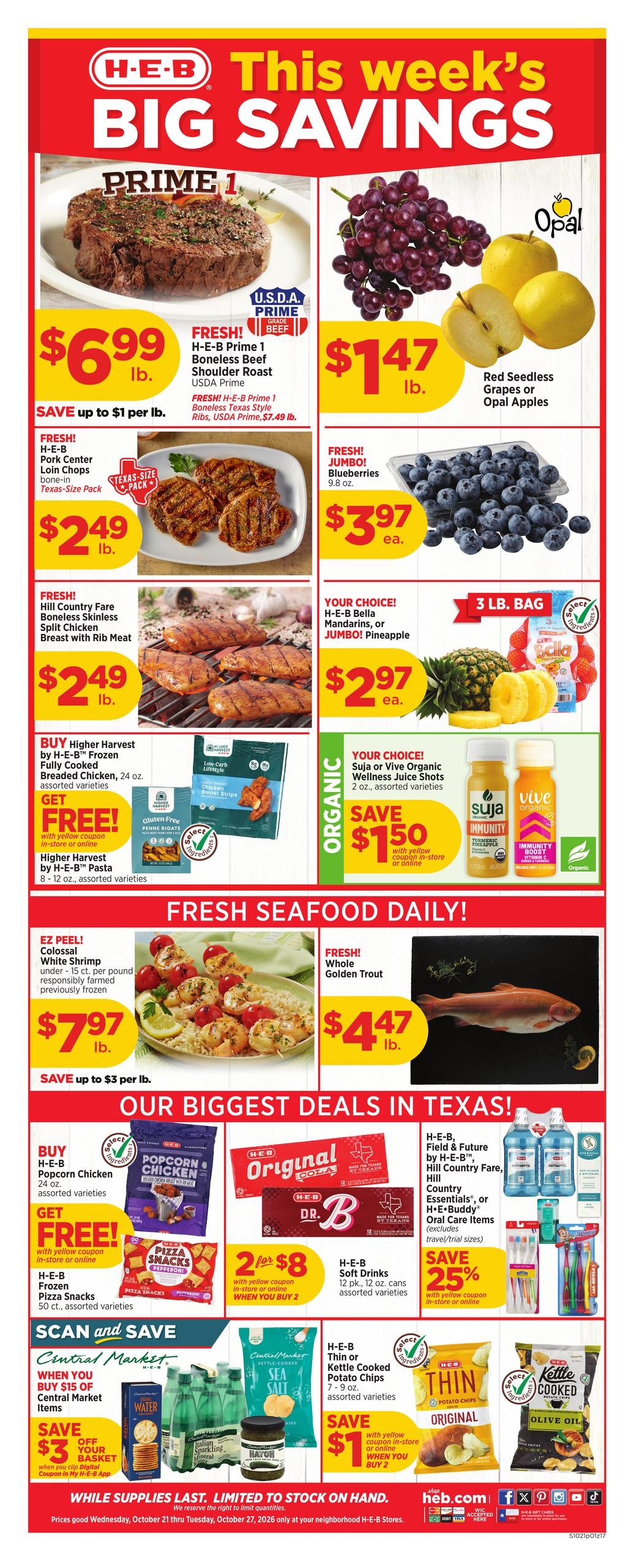 H-E-B (Georgetown-Round Rock Area, TX) Weekly Ad October 21 - 27, 2026
