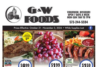 G&W Foods (Viburnum, MO) Weekly Ad October 21 - November 3, 2026