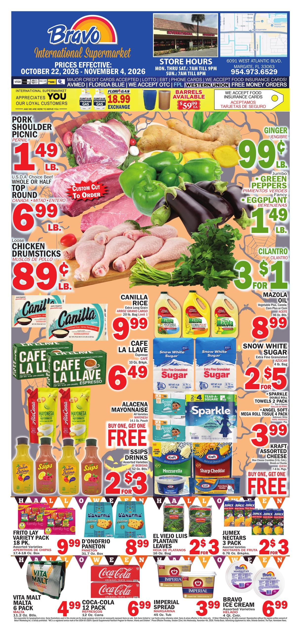 Bravo Supermarket (Coral Springs Area, FL) Bravo Florida Weekly Weekly Ad October 22 - 28, 2026