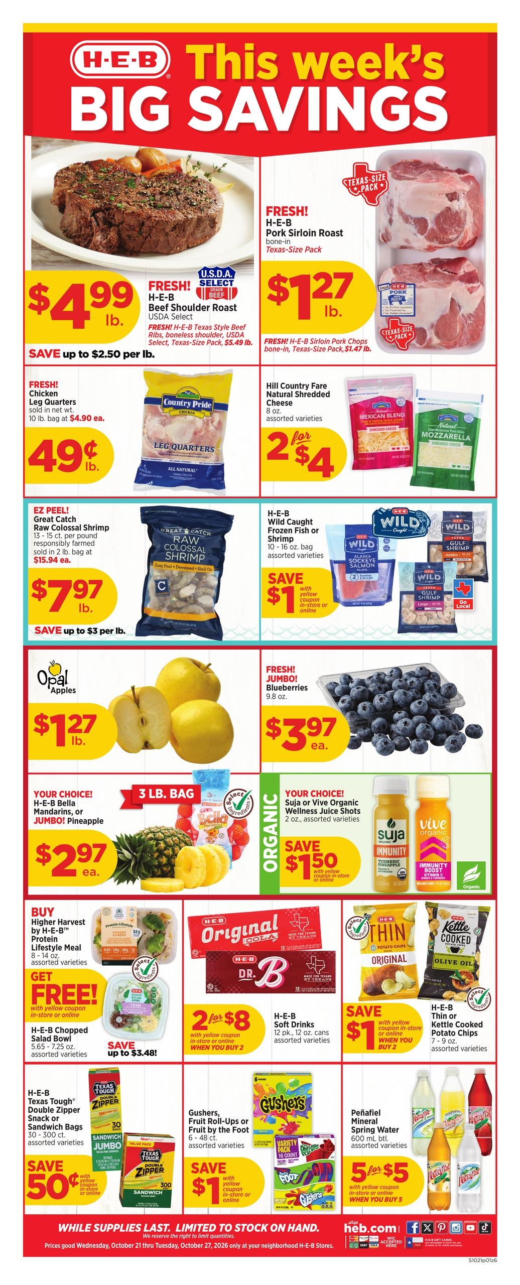 H-E-B (Odessa Area, TX) Weekly Ad October 21 - 27, 2026