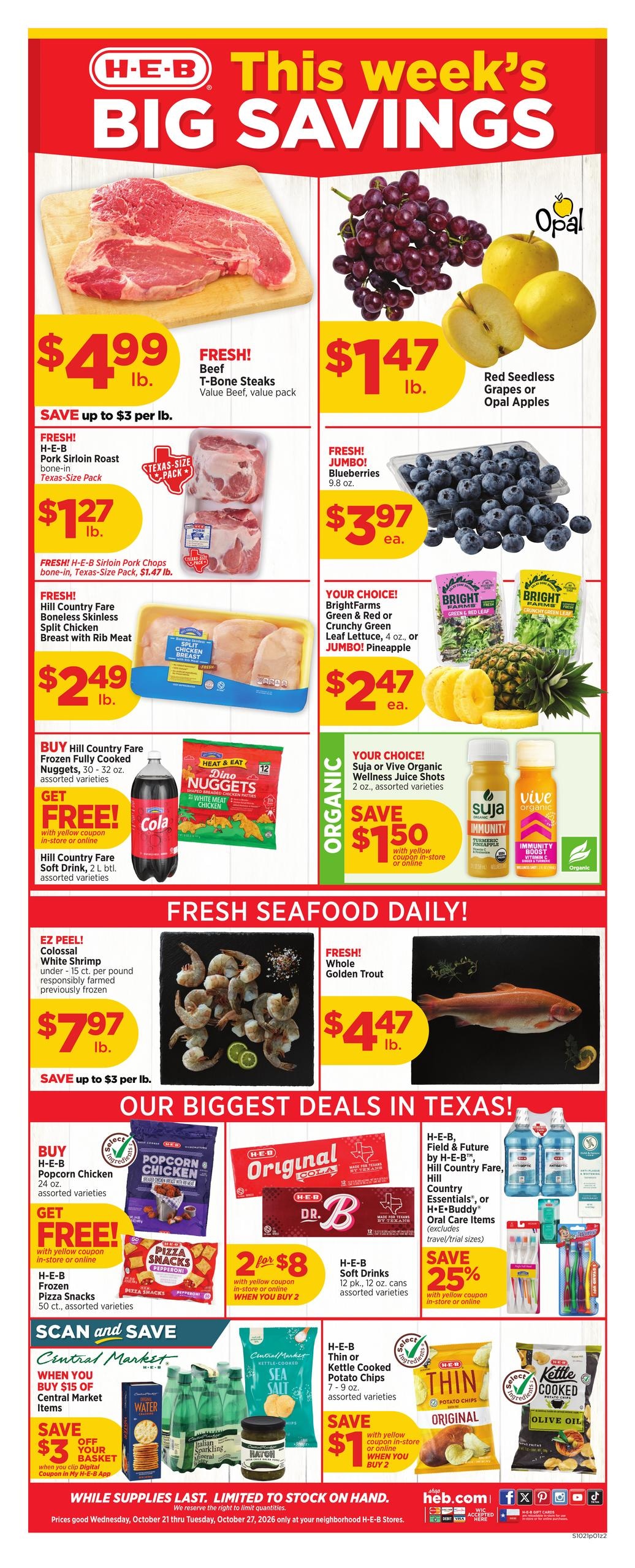 H-E-B (San Antonio Area, TX) Weekly Ad October 21 - 27, 2026