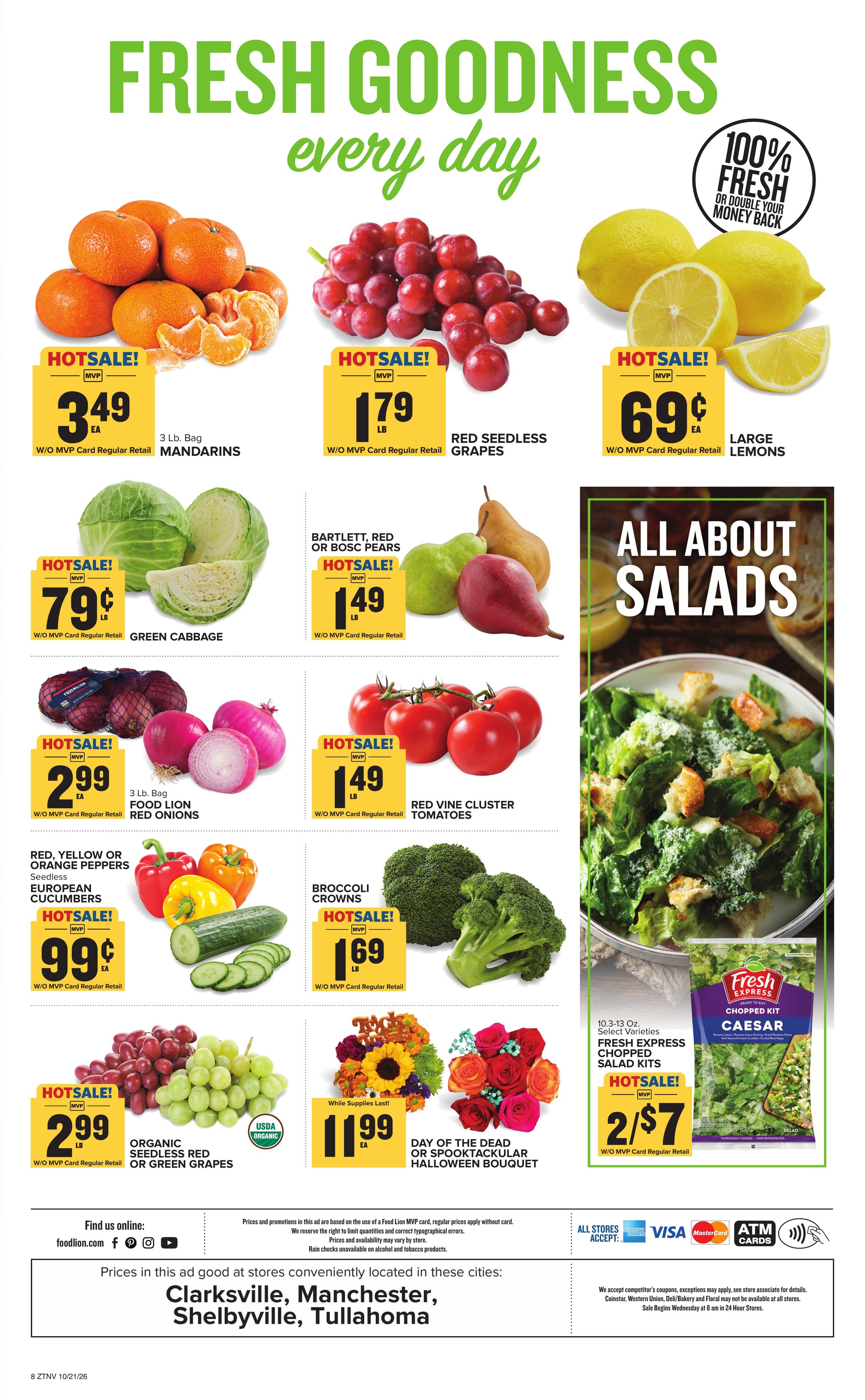 Food Lion (Bradyville Area, TN) Weekly Ad October 21 - 27, 2026