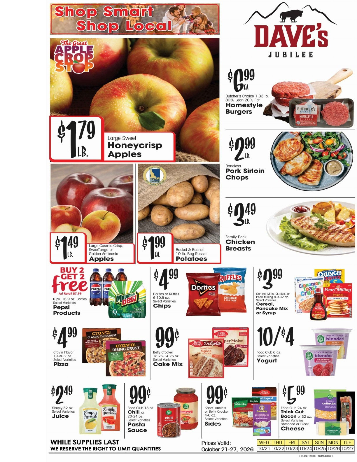 Dave's Jubilee Weekly Ad October 21 - 27, 2026