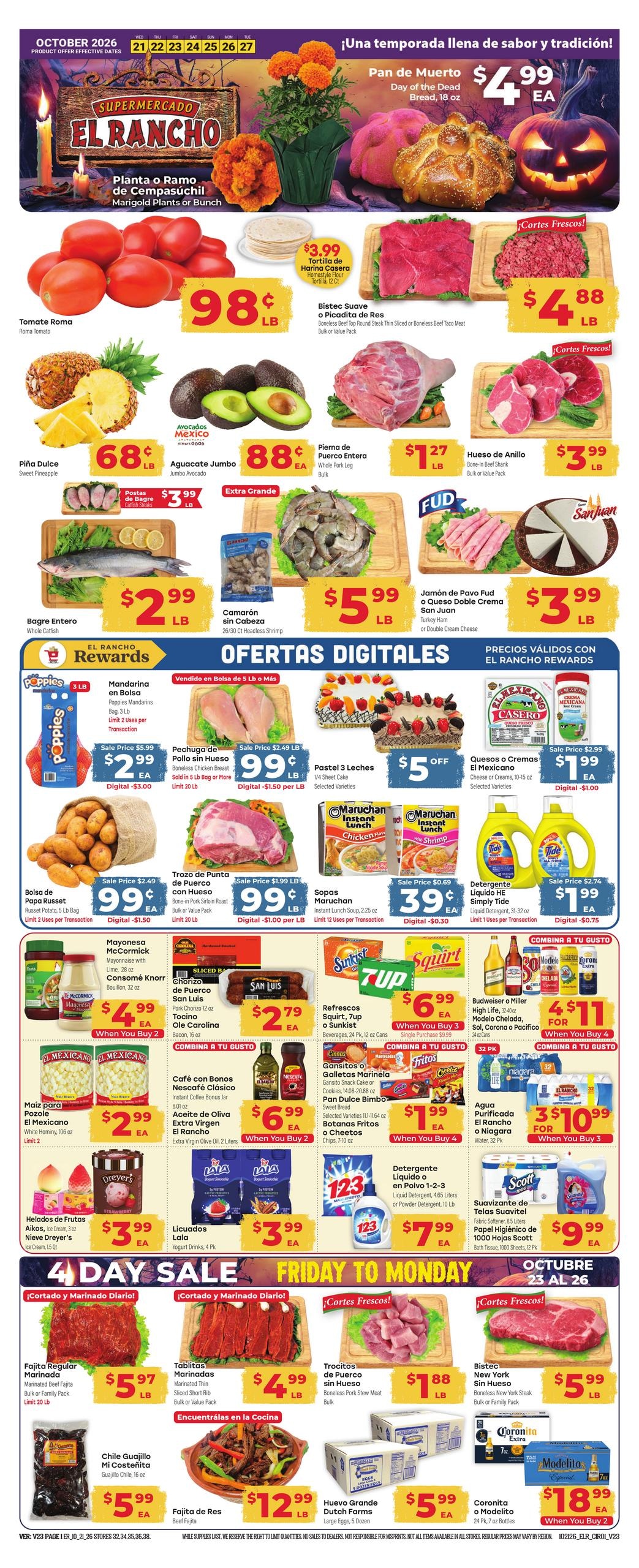 El Rancho Supermercado (Conroe Area, TX) Weekly Ad October 21 - 27, 2026
