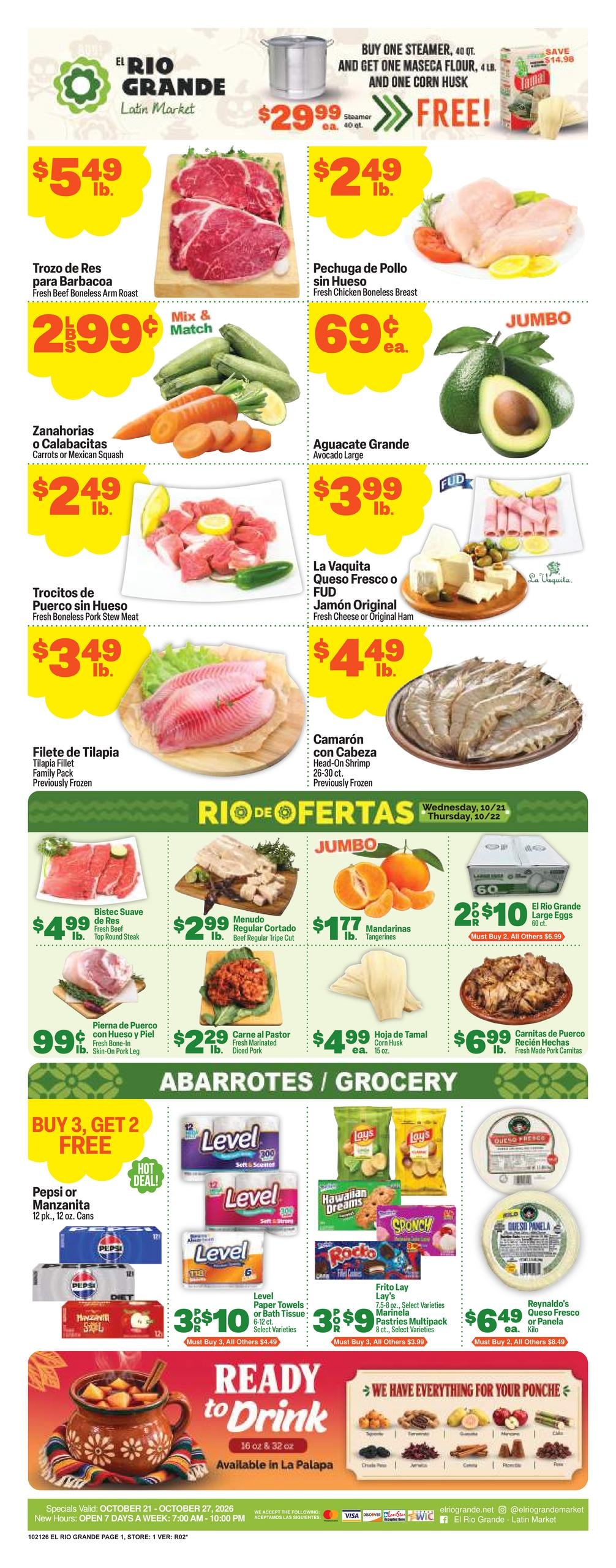 El Rio Grande (Dallas Area, TX) Weekly Ad October 21 - 27, 2026