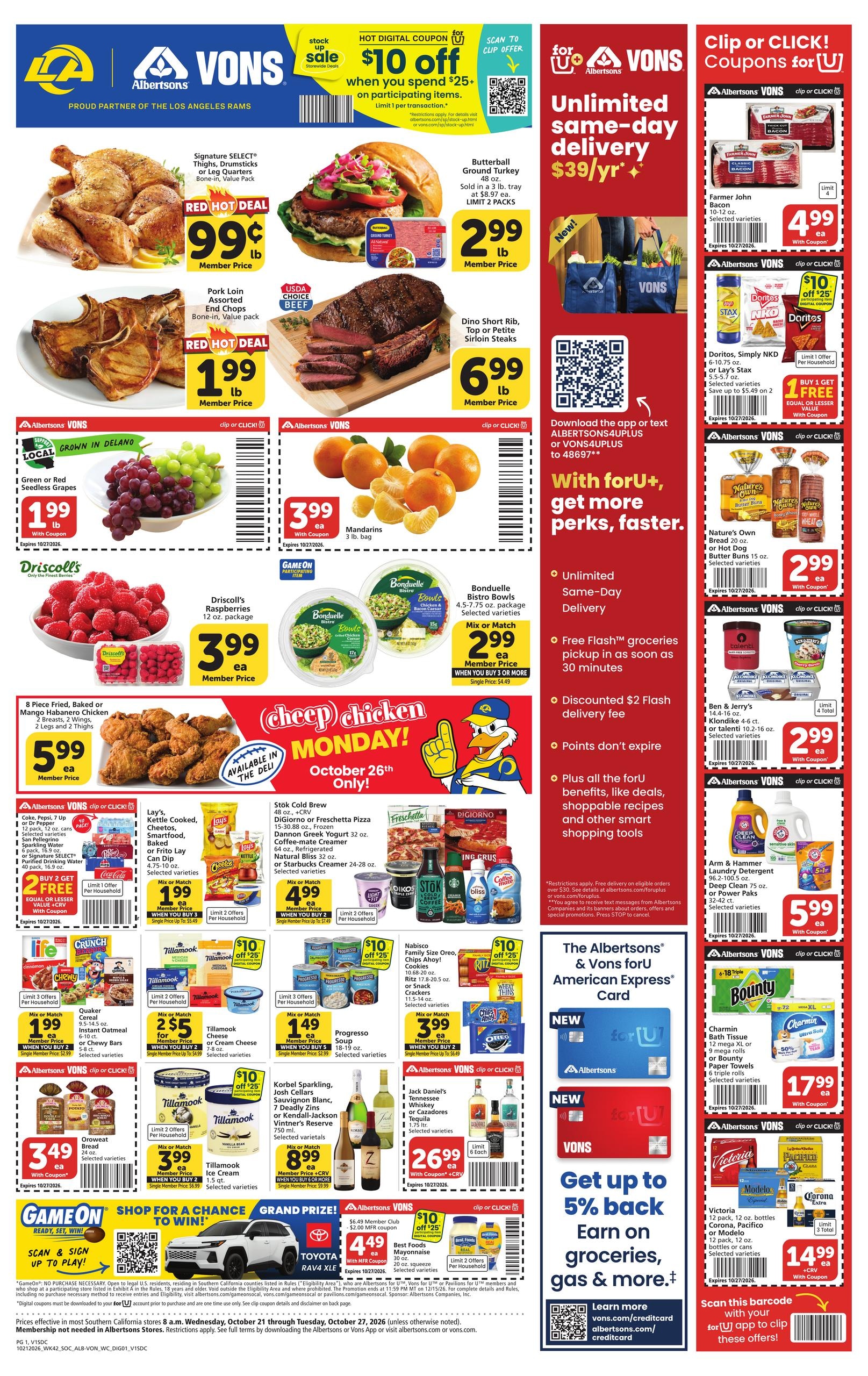 Albertsons (San Diego Area, CA) Weekly Ad October 21 - 27, 2026