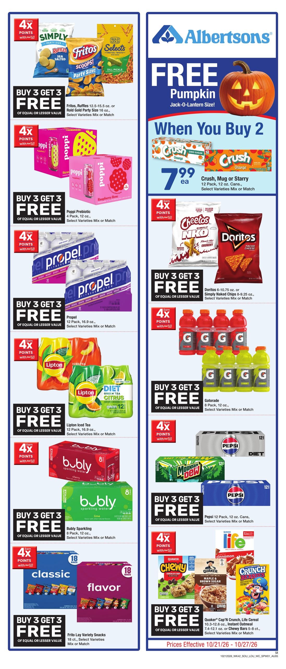 Albertsons (Gloster Area, LA) Weekly Ad October 21 - 27, 2026