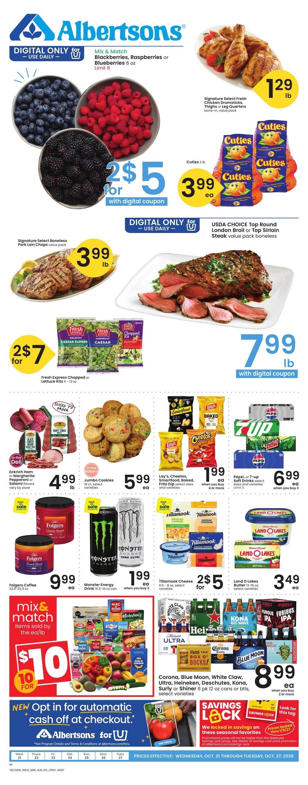 Albertsons (Williston Area, ND) Weekly Ad October 21 - 27, 2026