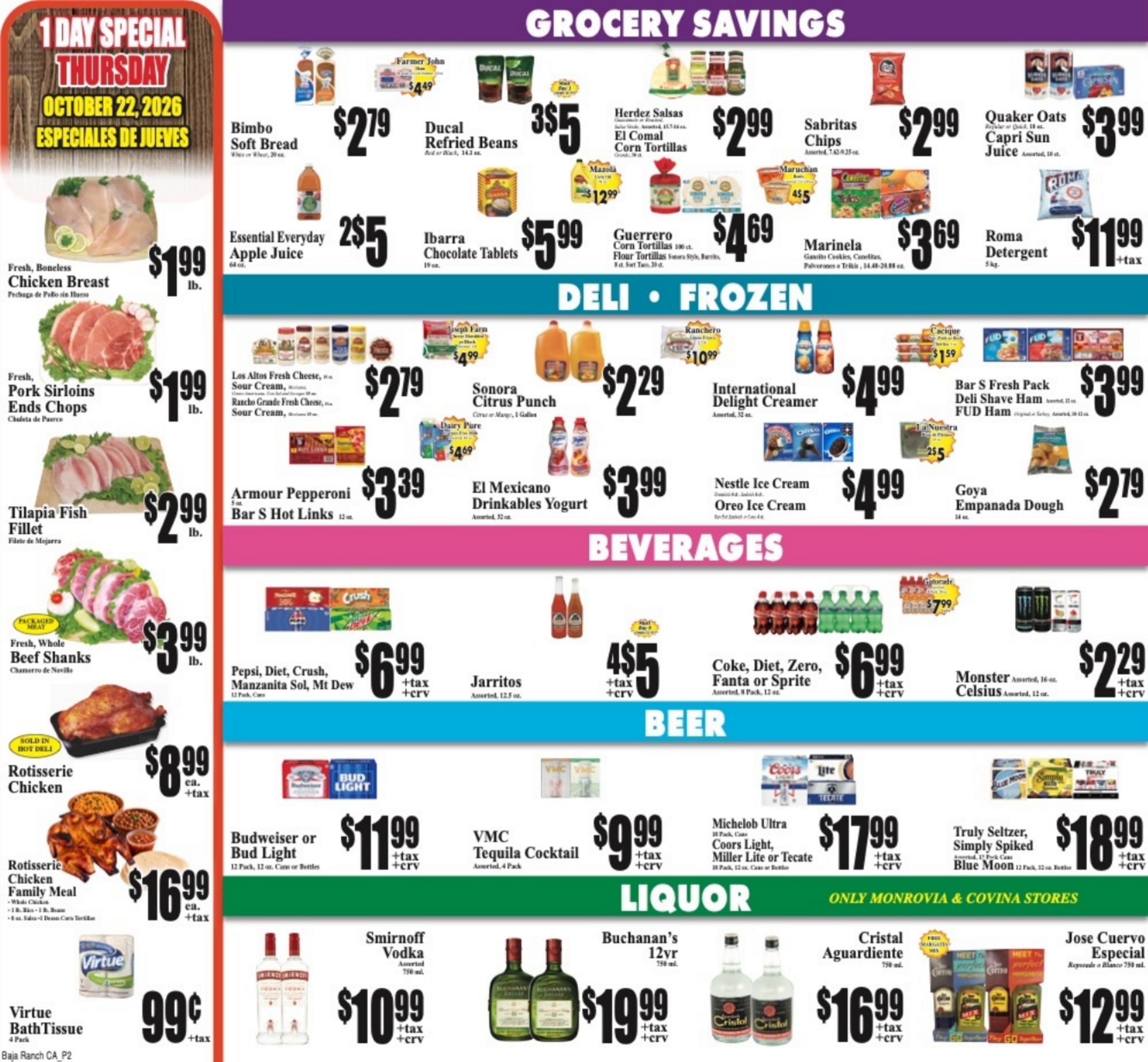 Baja Ranch Supermarket Weekly Ad October 21 - 27, 2026
