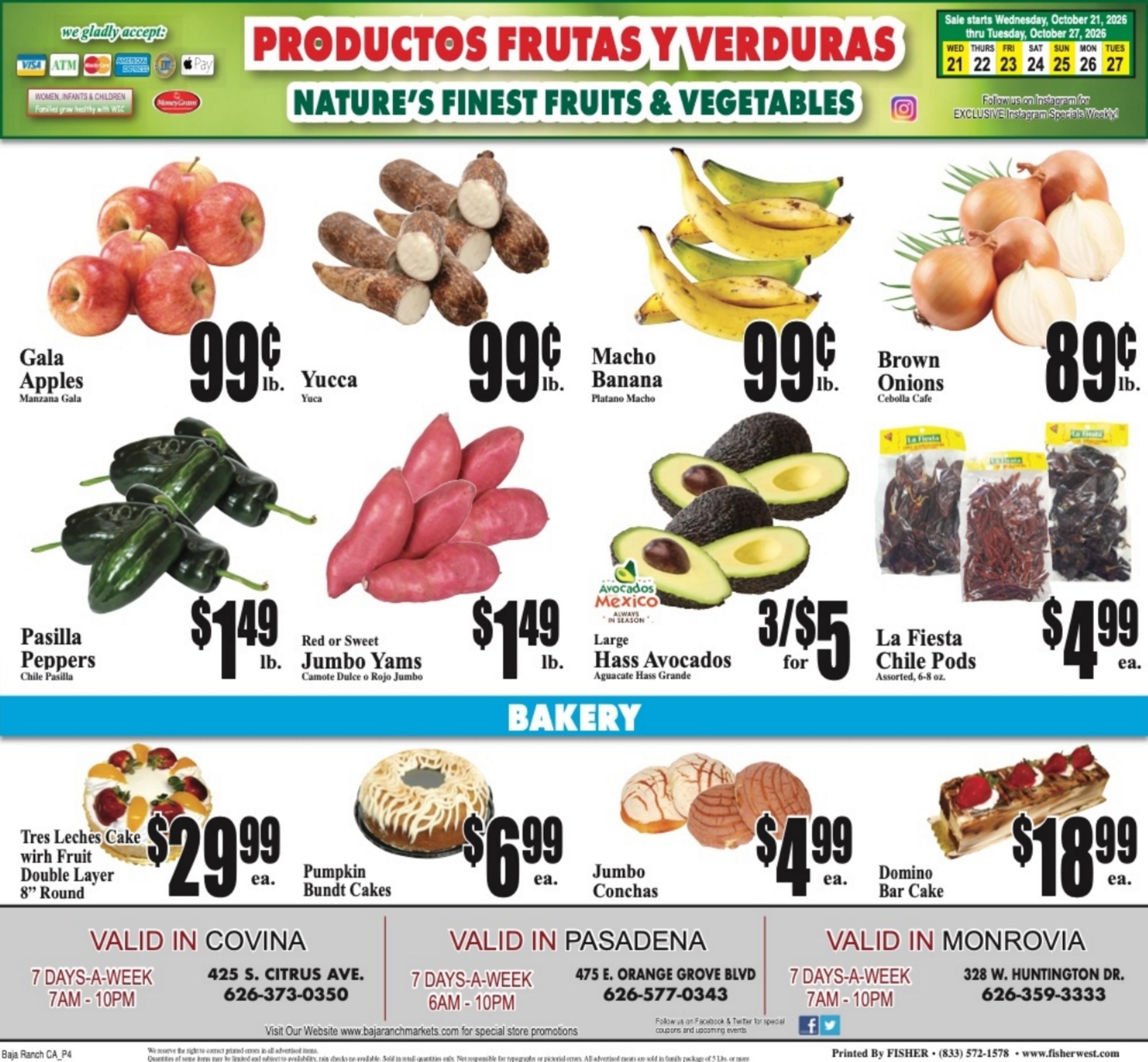 Baja Ranch Supermarket Weekly Ad October 21 - 27, 2026