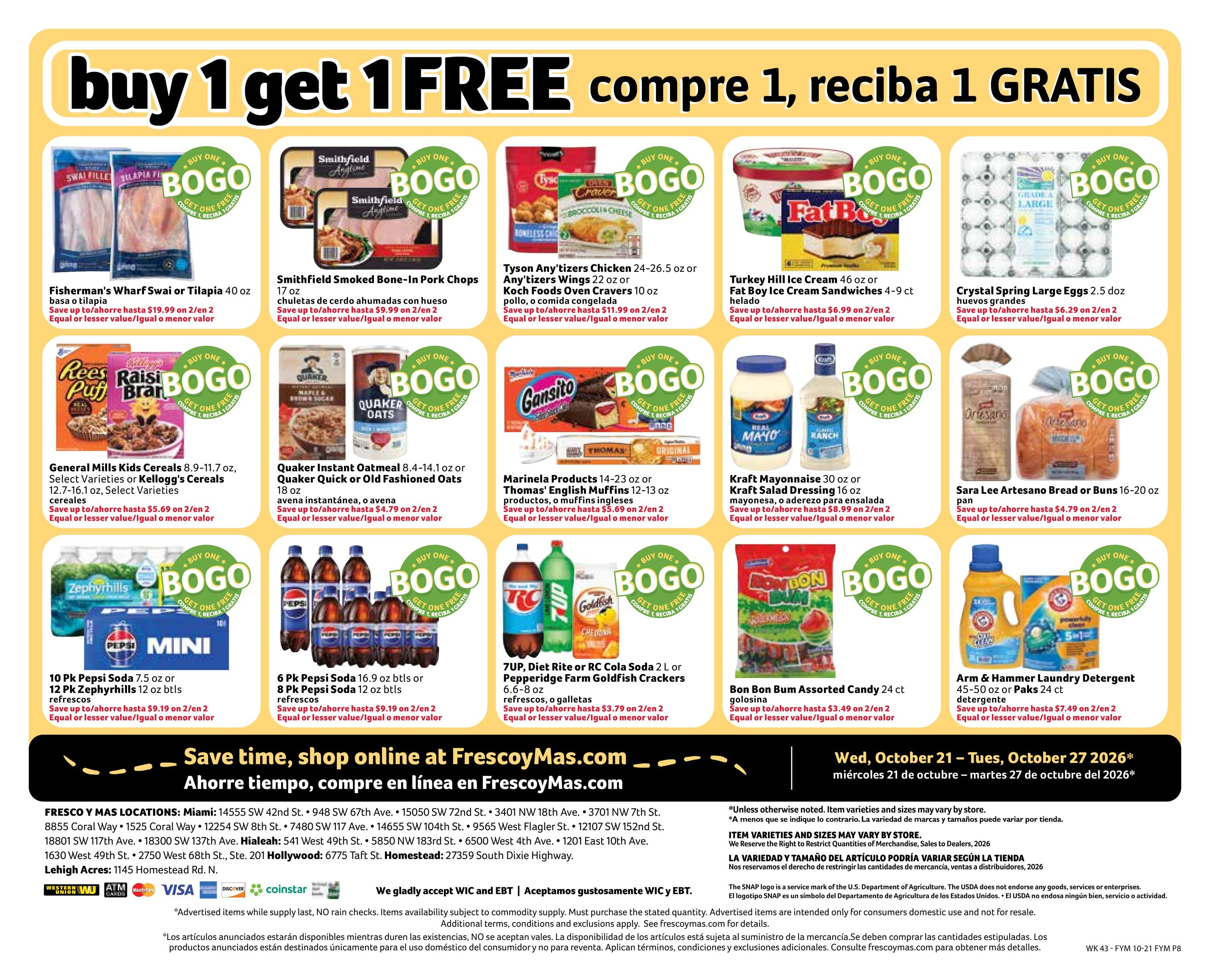 Fresco Y Mas (Davie Area, FL) Weekly Ad October 21 - 27, 2026