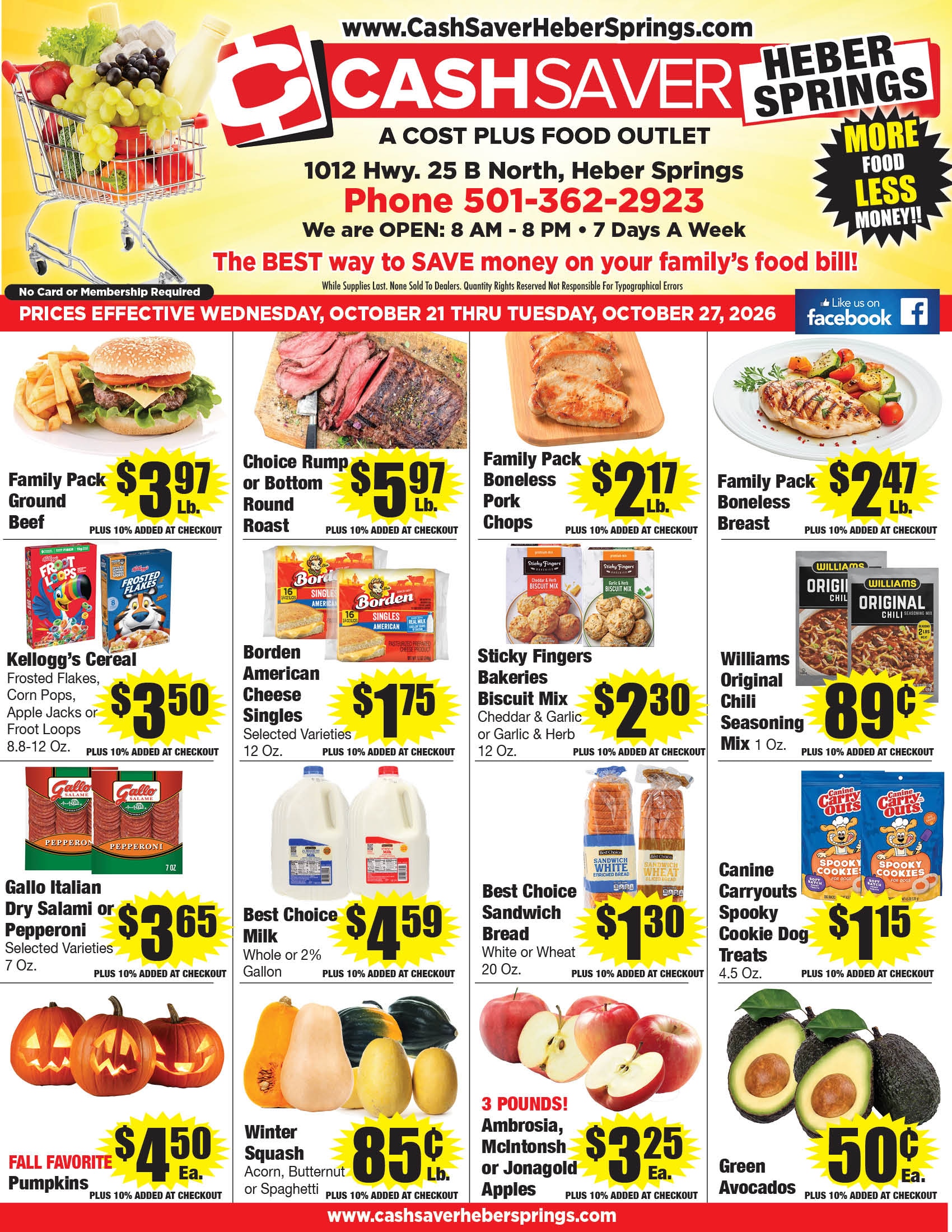 Cash Saver Heber Springs Weekly Ad October 20 - 26, 2026