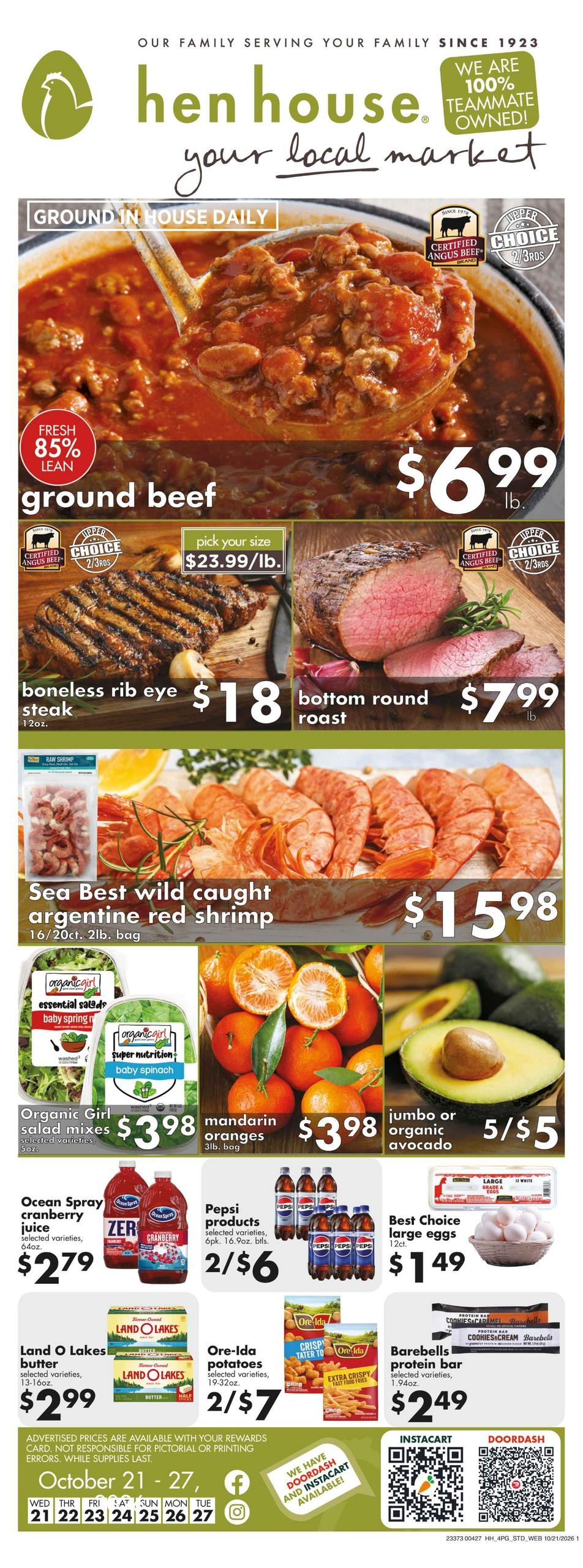 Hen House Weekly Ad October 21 - 27, 2026