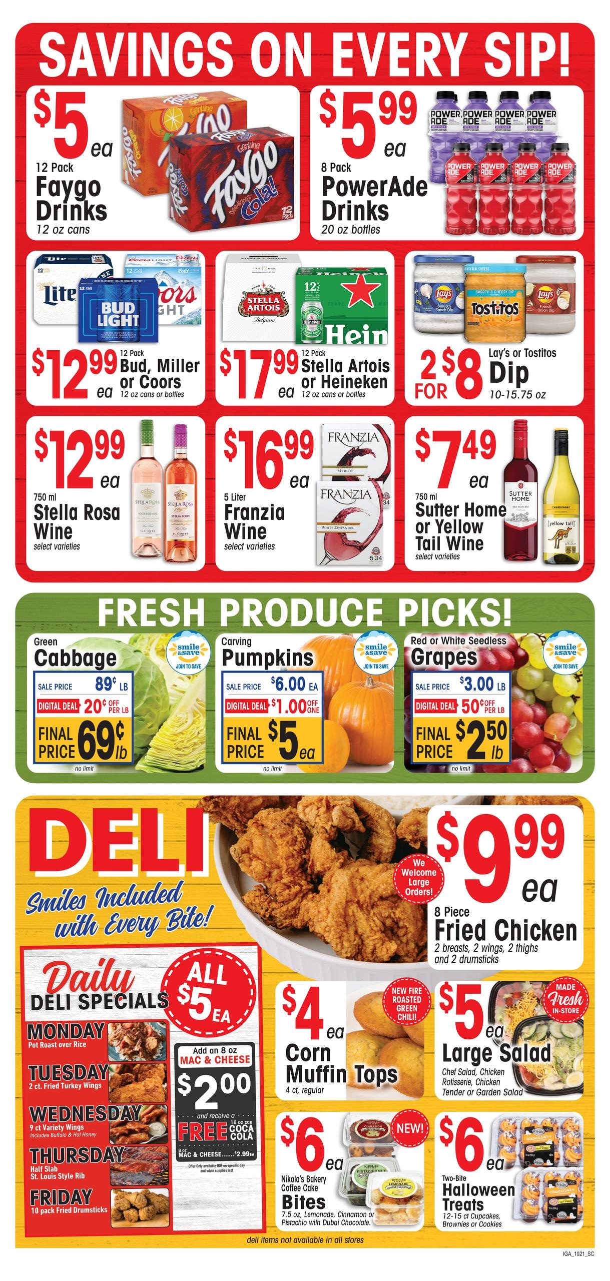 IGA Southeast (Loris Area, SC) Weekly Ad October 21 - 27, 2026