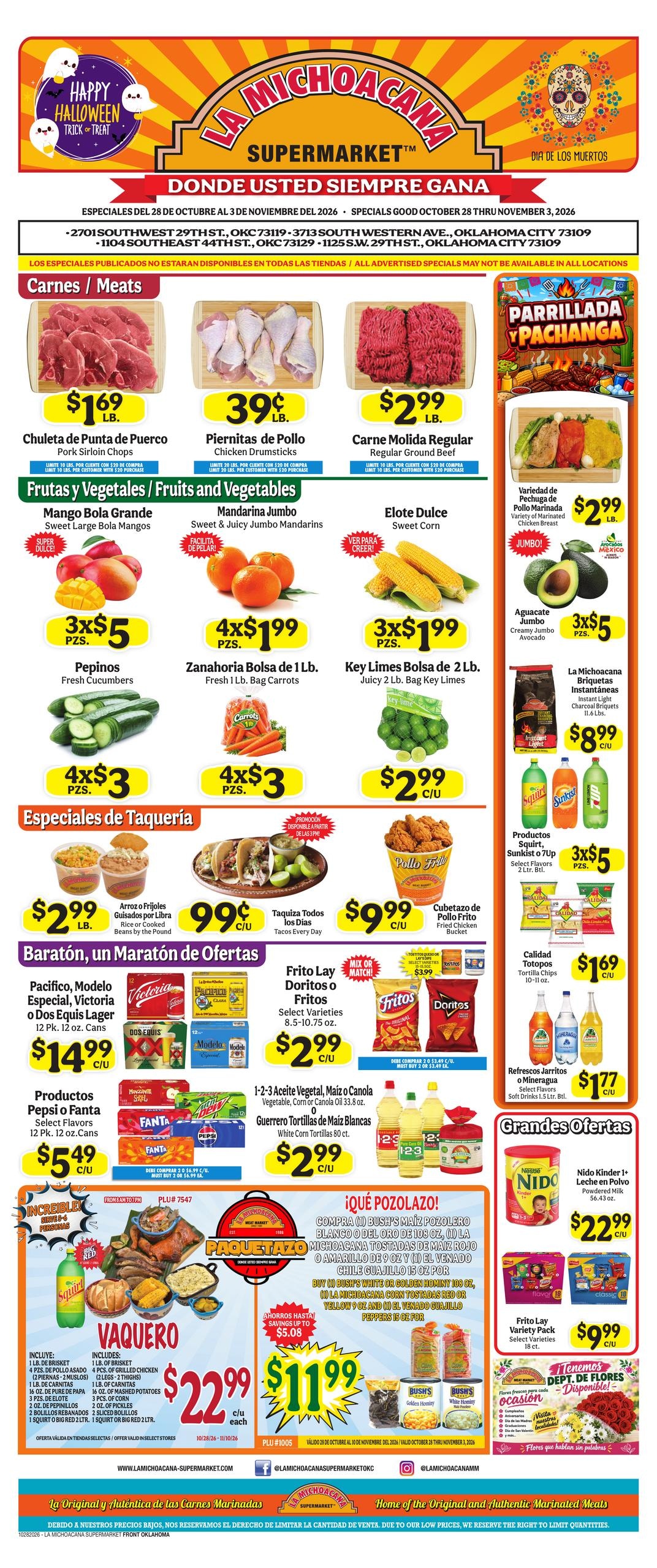 La Michoacana Supermarket Weekly Ad October 21 - 27, 2026