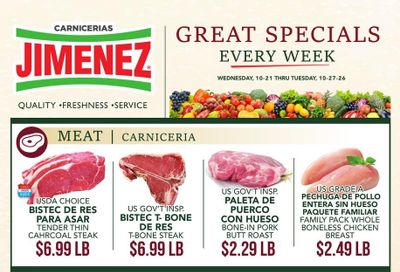 Carnicerias Jimenez Weekly Ad October 21 - 27, 2026