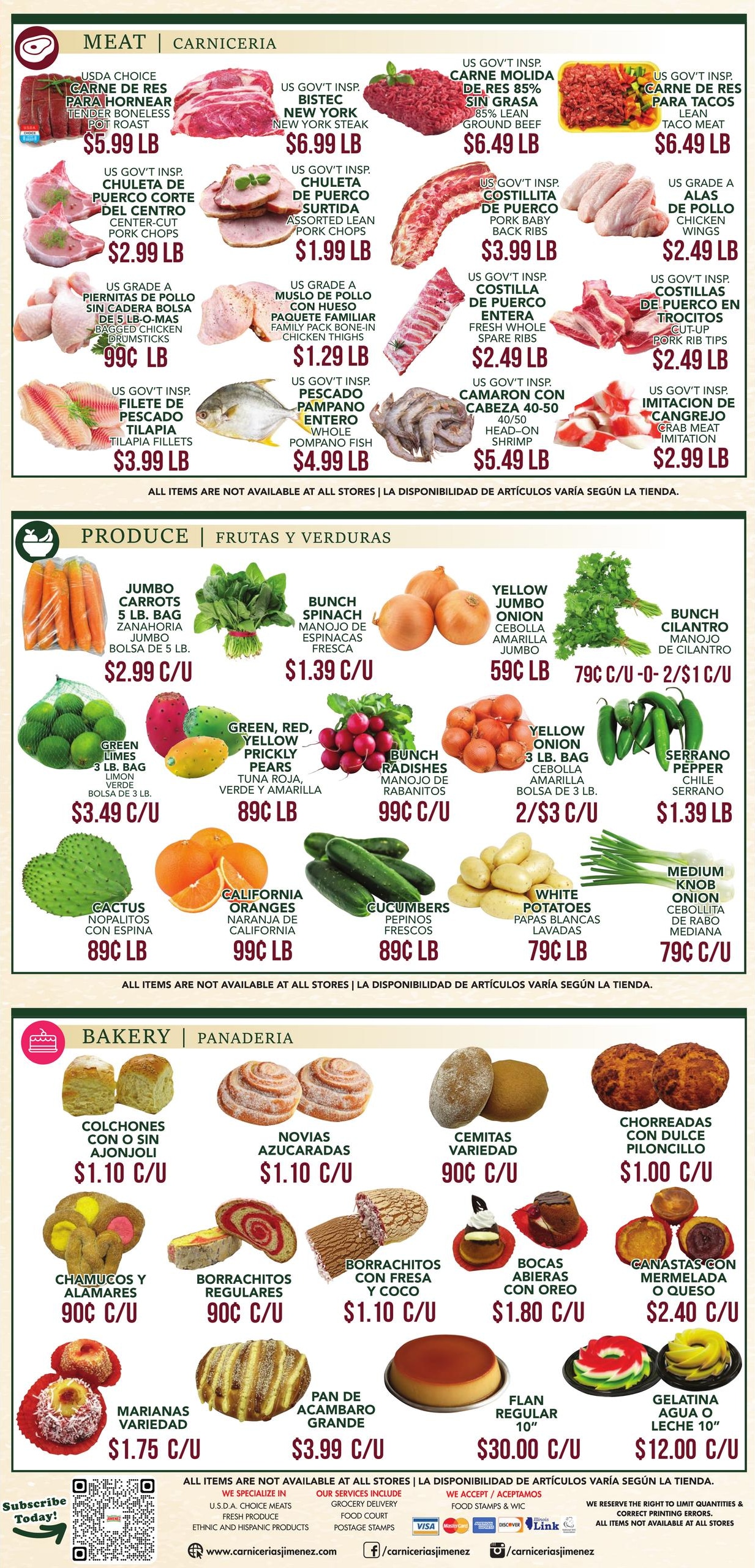 Carnicerias Jimenez Weekly Ad October 21 - 27, 2026