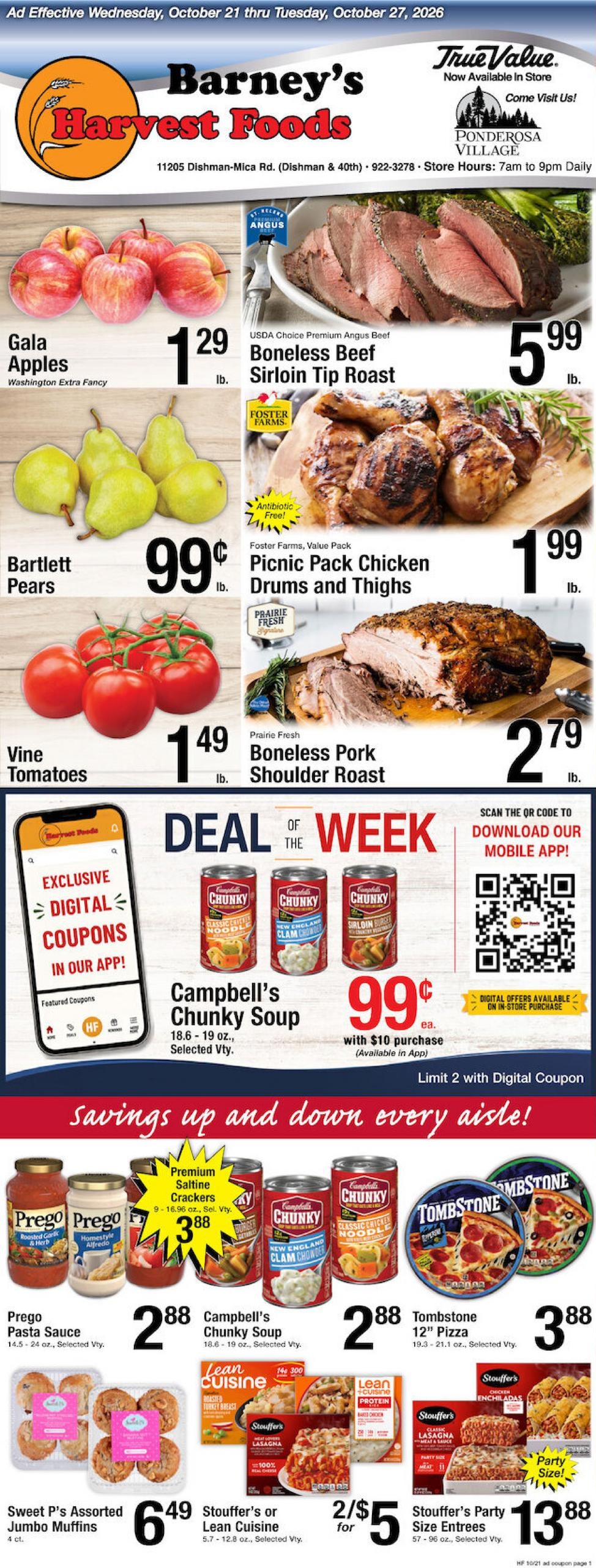 Harvest Foods Weekly Ad October 21 - 27, 2026