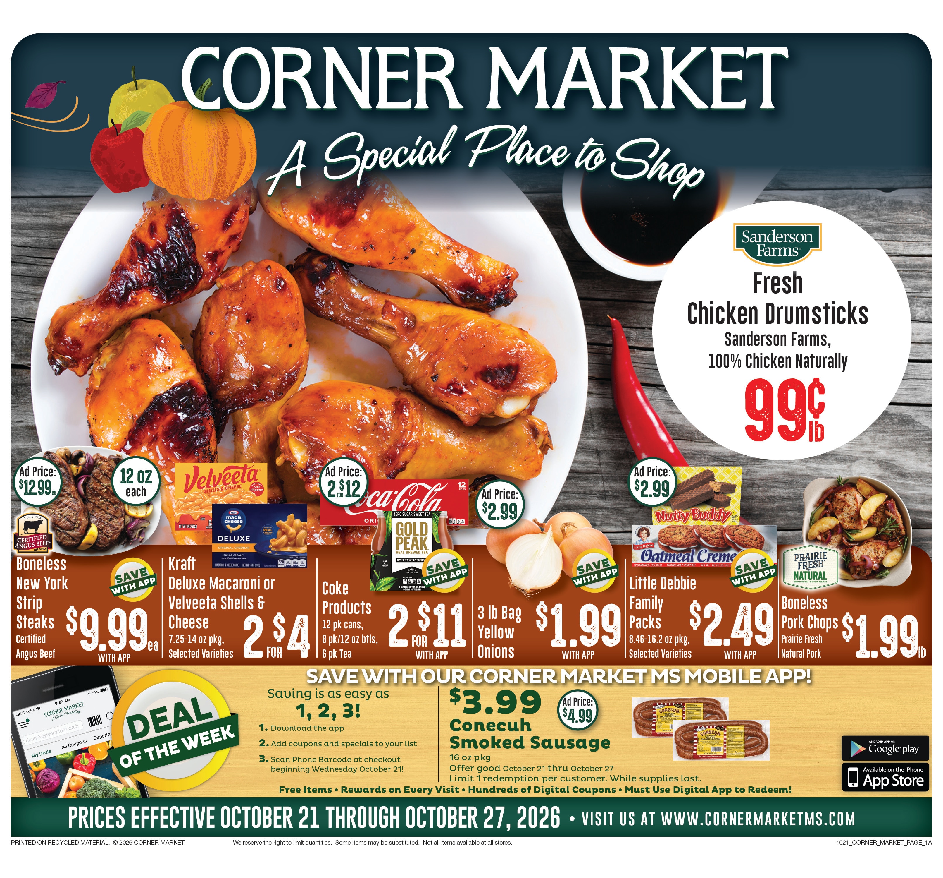 Corner Market MS (Mississippi) Weekly Ad October 21 - 27, 2026
