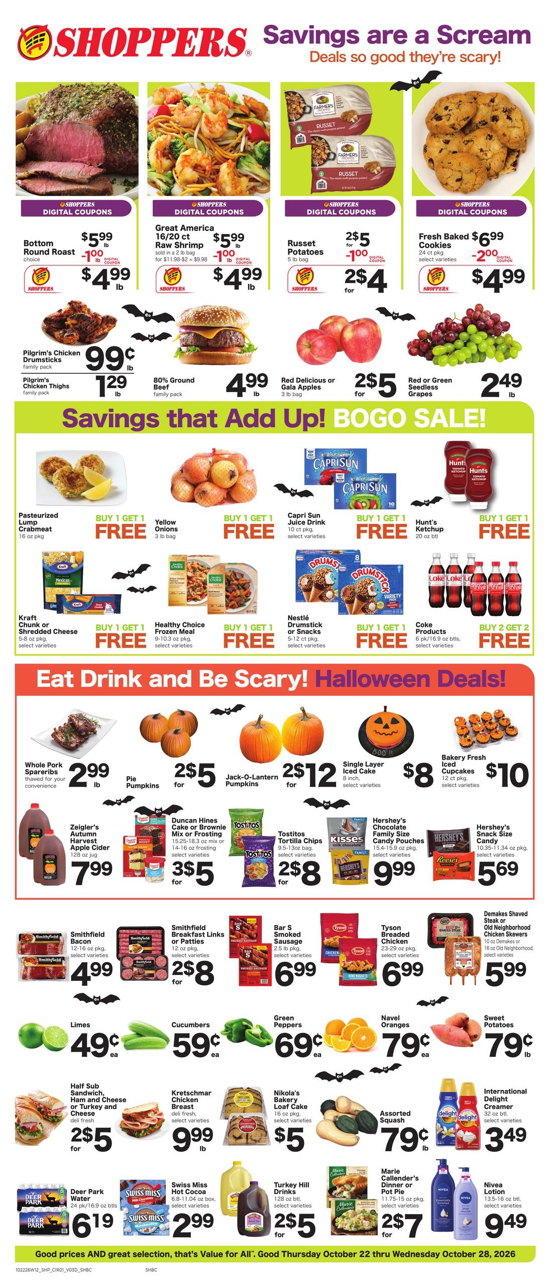 Shoppers (Baltimore Area, MD) Weekly Savings Weekly Ad October 22 - 28, 2026