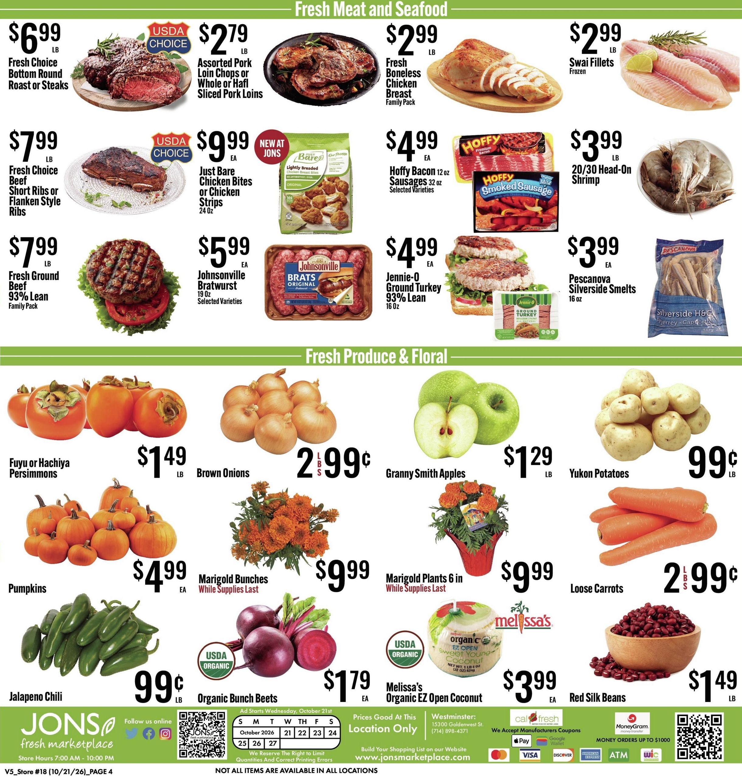 Jons International Marketplace (Anaheim Area, CA) Weekly Ad October 21 - 27, 2026