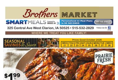Brothers Market (Clarion, IA) Weekly Ad October 21 - 28, 2026