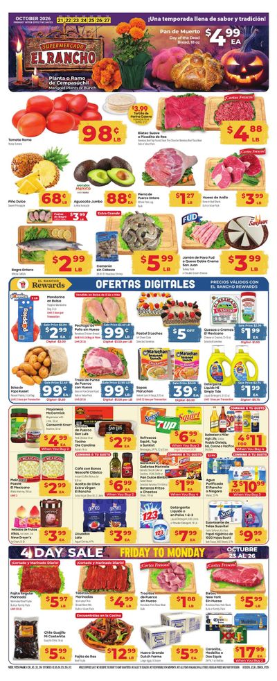 El Rancho Supermercado (Dallas Area, TX) Weekly Ad October 21 - 27, 2026