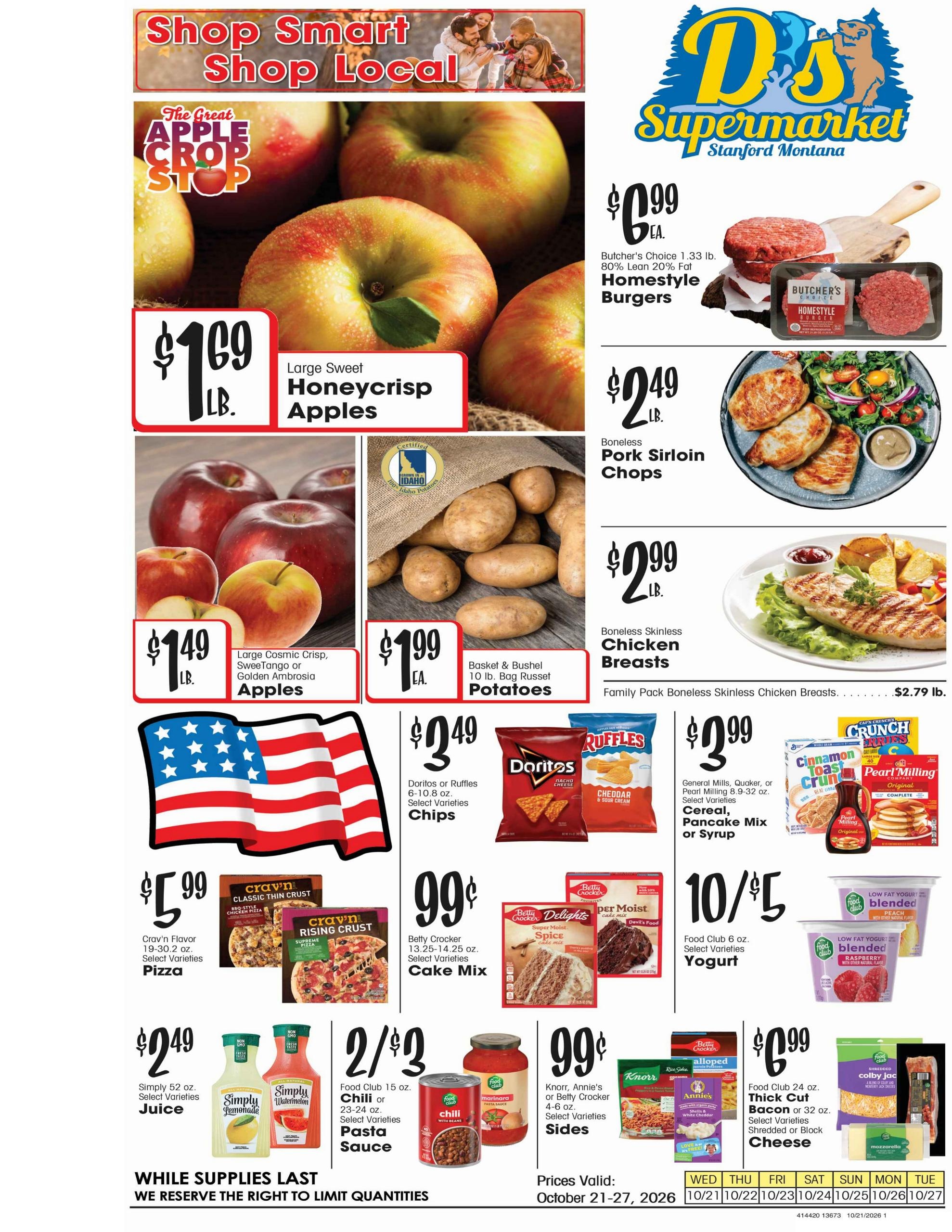 D's Supermarket (Stanford Area, MT) Weekly Ad October 21 - 27, 2026